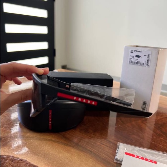 Prada Linea Rossa SPS 04WS Rubber Black/Dark Grey Men's Sunglasses - Picture 5 of 7